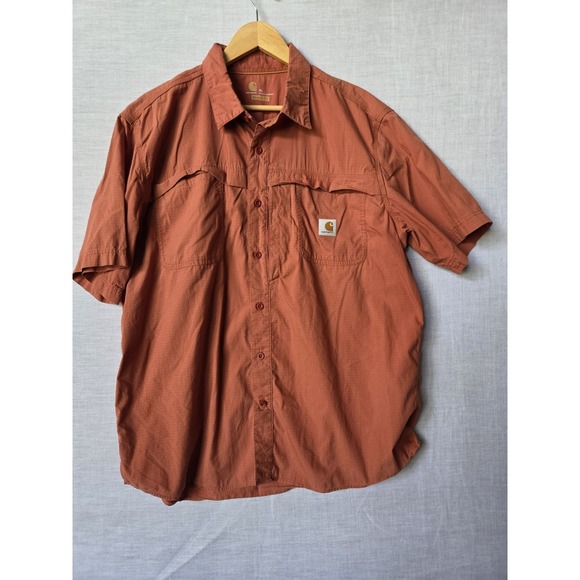 Carhartt Other - Carhartt Force Fishing Shirt Mens XL Burnt Orange Relaxed Fit Vented Work Shirt